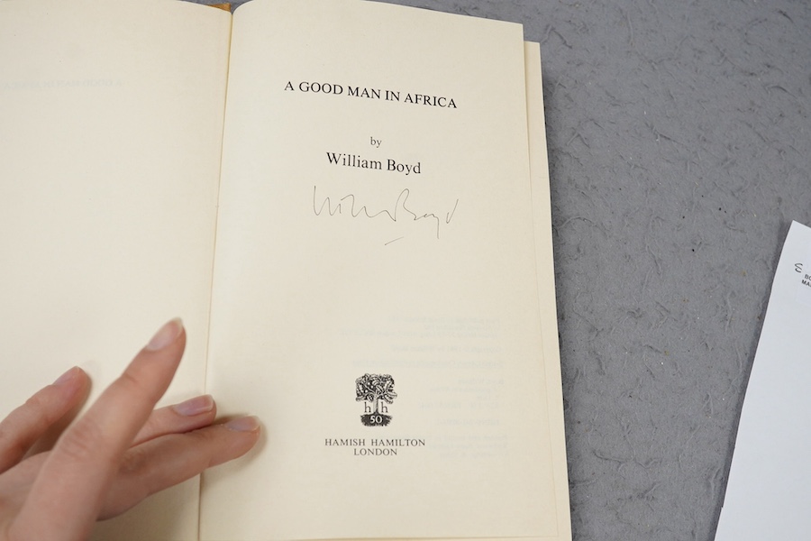 Boyd, William - A Good Man in Africa, first edition, signed by the author on title, original boards, 8vo, 1981., The author's first novel, winner of the Whitbread Book and Somerset Maugham awards.